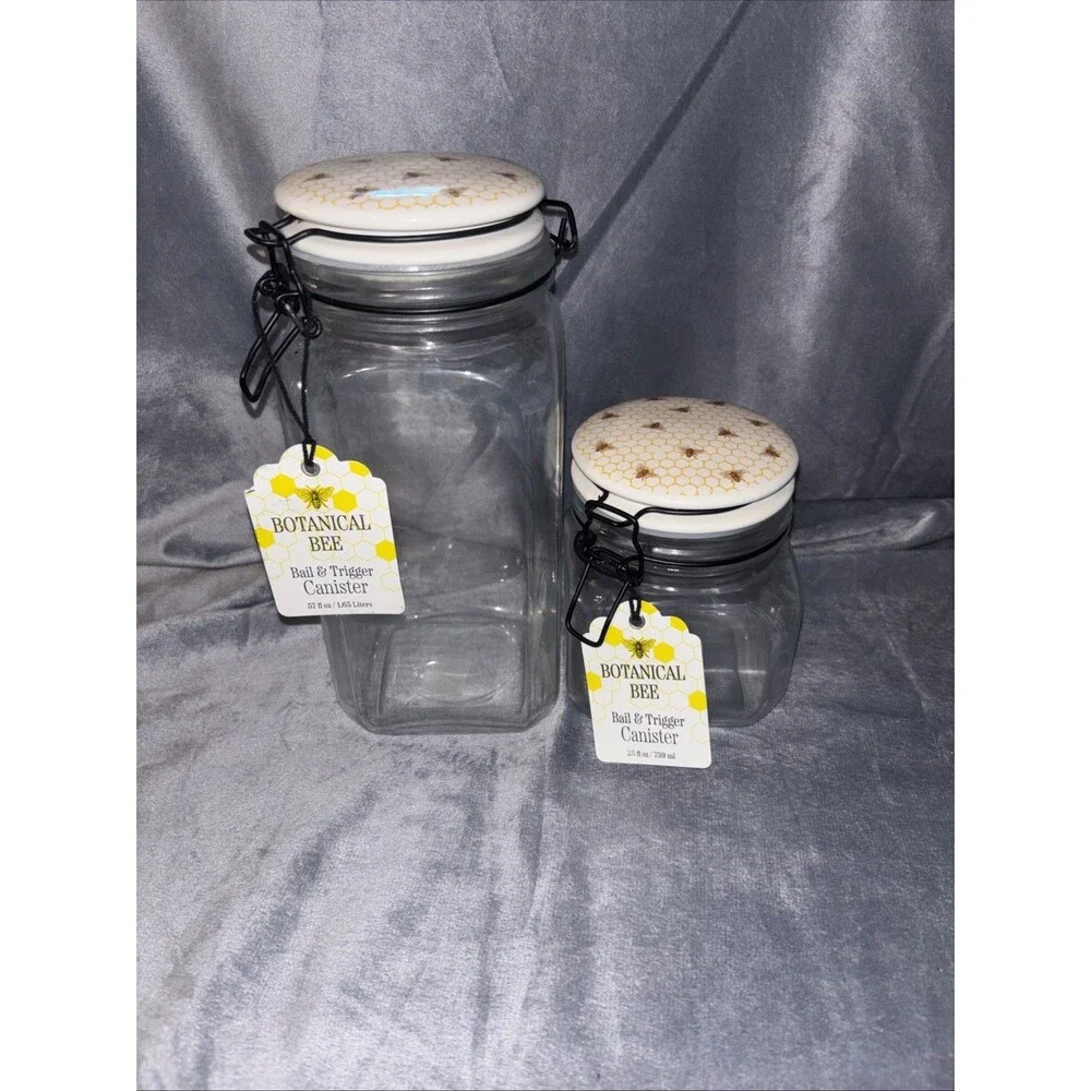 Botanical Bee Bail & Trigger Canister Set Of 2